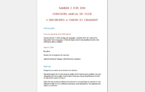 Concours amical 4 disciplines (réservé aux adhérents du club)