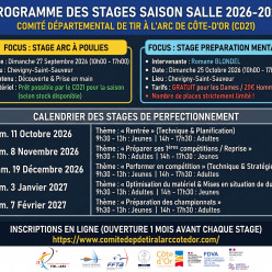 Programme des Stages du  CD21 saison 2027